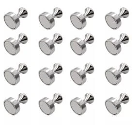 FOO 16Pcs Whiteboard Magnets Brushed Nickel Push Pin Strong Magnets Pin Magnet